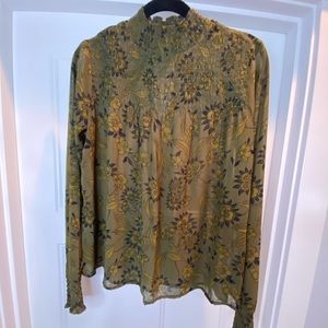 Abercrombie Ruched Green Turtleneck